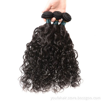 Factory Price 10A Water Wave Hair Weft Natural Black Virgin Filipino Hair With Closures For Black Women Human Bundles